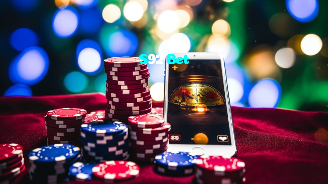 S92 Bet casino presented on mobile device in Pakistan with slots and live games
